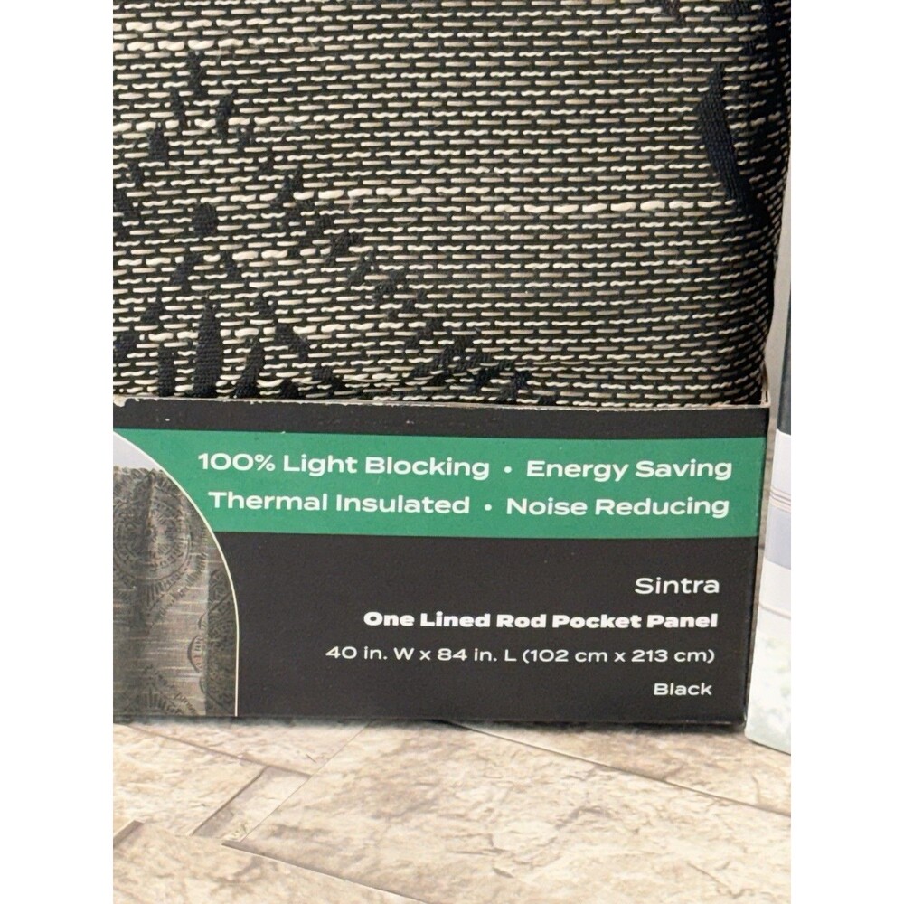 2 PCs Sun Zero Sintra Medallion Black 40"x84" Polyester 100% Blackout New - Picture 8 of 13